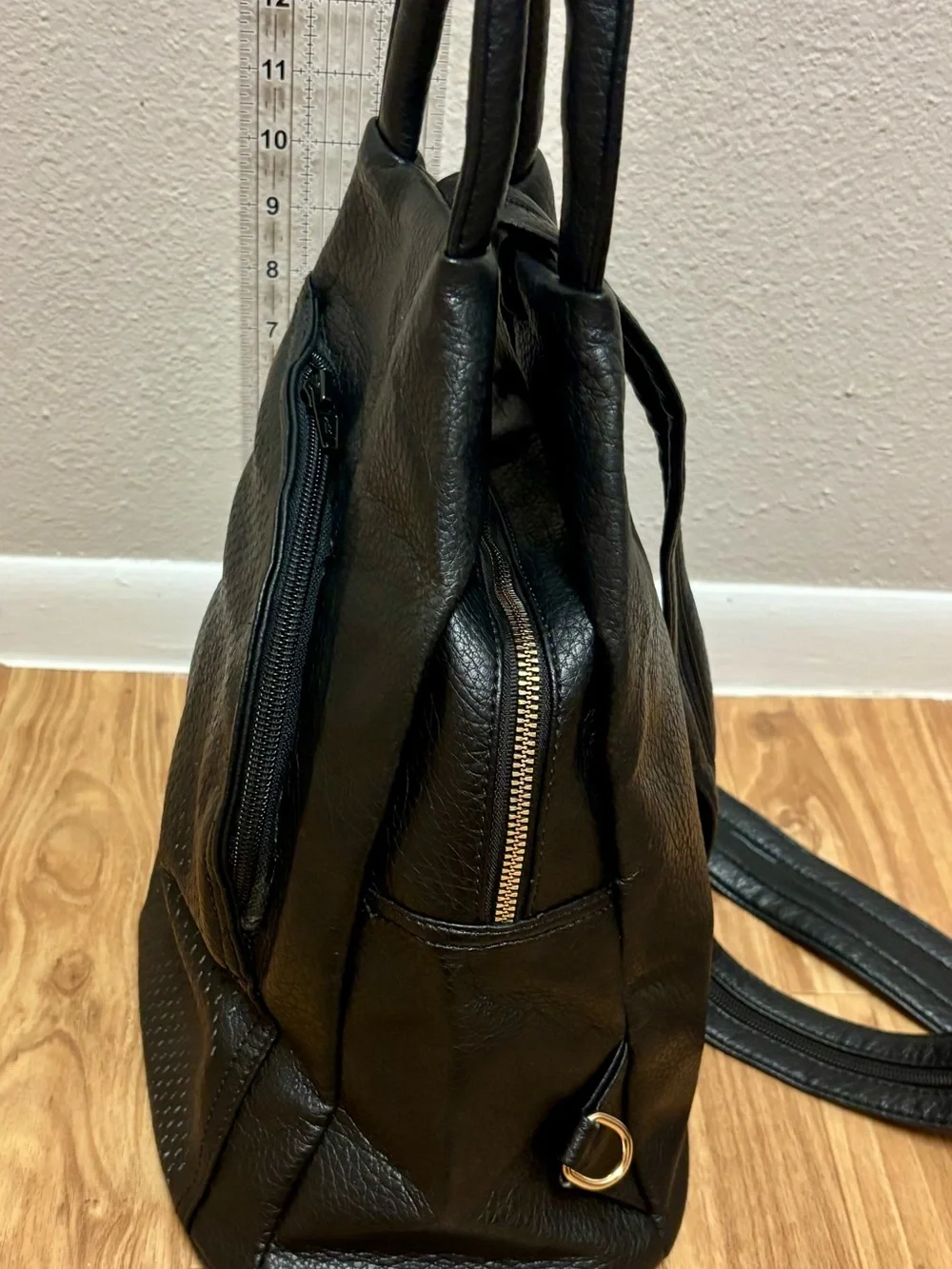 Black Women's Leather Backpack Purse